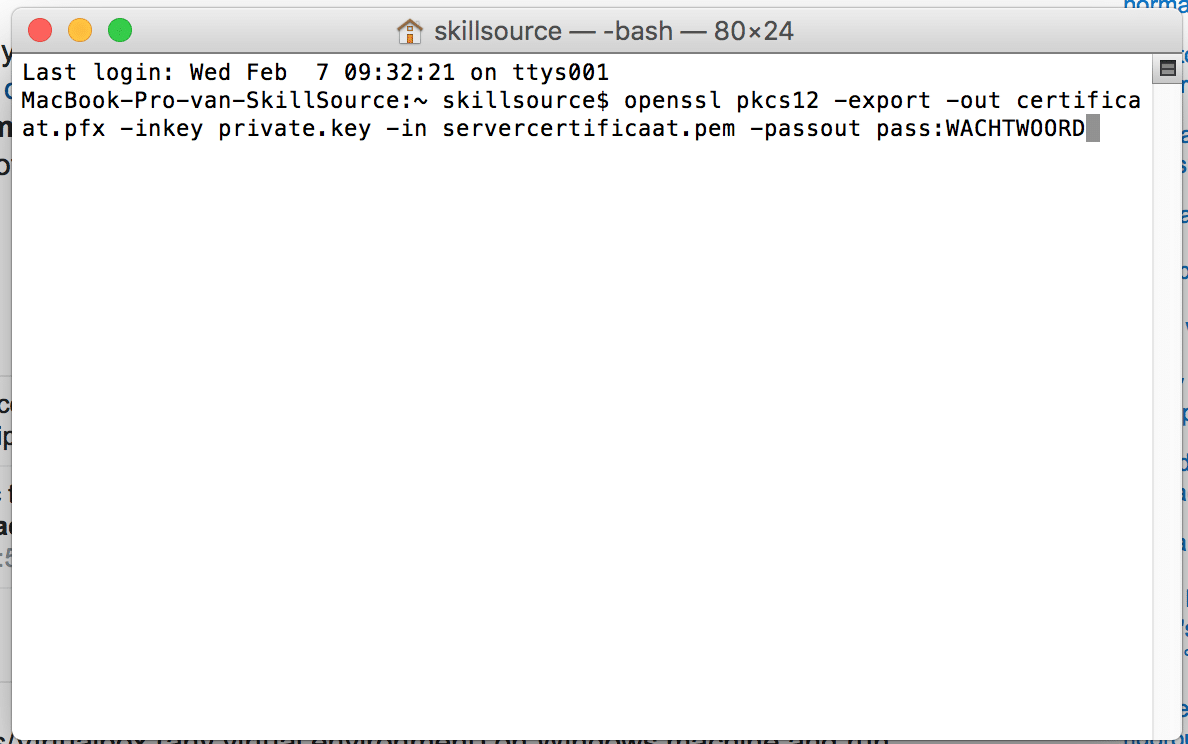 PKI-certificaat aanmaken met OpenSSL in Terminal op een Mac